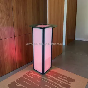 UK Market Popular Contemporary Foldable LED Poseur Table with Water Resistant Design for Hotel and Home Bar Use