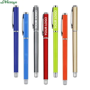 Low MOQ Custom logo Laser Engraved Logo Metal  Ball Pen Stainless Steel Penholder Ball Point Gel Ink Promotional Pens