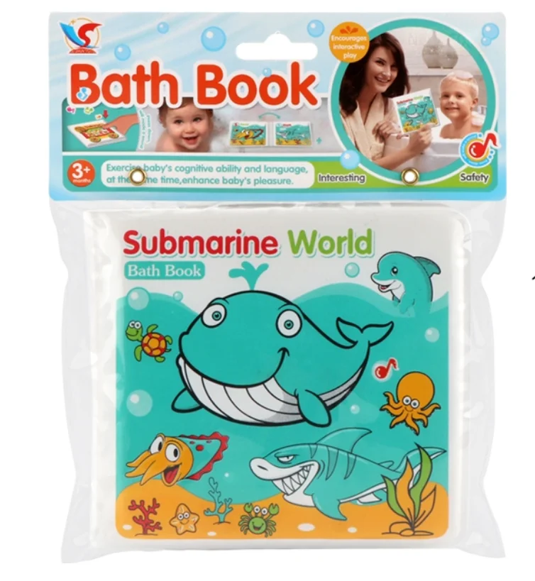 Activity Waterproof Pages Soft Baby EVA Cartoon Bath Books with BB Whistle Mixed Early Educational Bathroom Toys