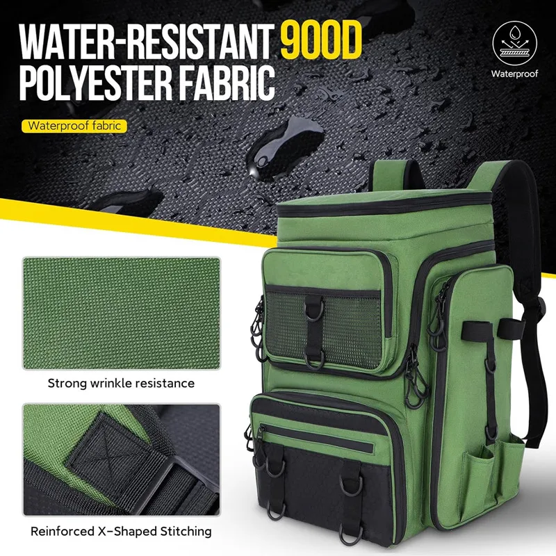 elkton outdoors rolling waterproof fishing tackle storage bag backpack Box with Wheels Features cool compartments that make it easy to carry drink to fishing Elkton Outdoors Rolling Tackle Box