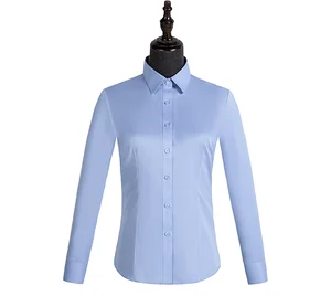 60% Cotton Customized Long Sleeved Wholesale Women Formal Dress Shirts Office Business Women's Shirts