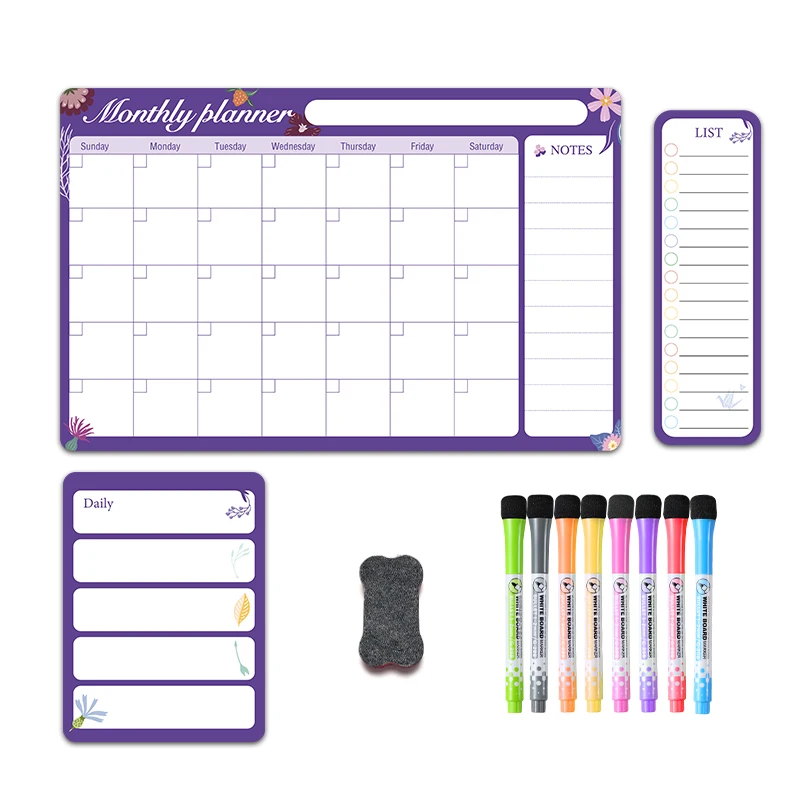 High Quality Magnetic Dry Erase Whiteboard Fridge Calendar Magnet