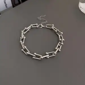 Wholesale Low Price Stainless Steel Personal Custom Essence  Bracelet Silver No Fade Custom logo Jewelry Wholesale for Mens