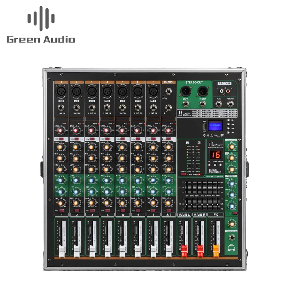 GAX-MK280 Green Audio Portable Mixer - High Power & 8 Channels