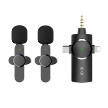 Plug-Play 3-in-1 Wireless Lavalier Microphone with Noise Cancelling and 2.4GHz for Professional Use