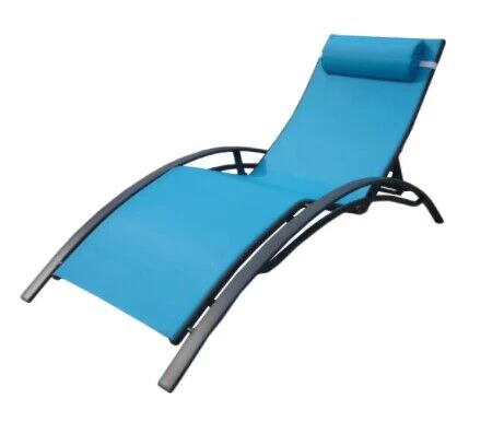 Folding Outdoor Mesh Sling Aluminum Frame Metal Swimming Pool Beach Patio Garden Sun Bed Chaise Lounge Chair