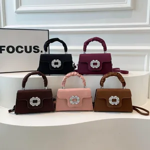 2026 New Fashion Diamond Button Crossbody Bags for Ladies PU Leather Handbags