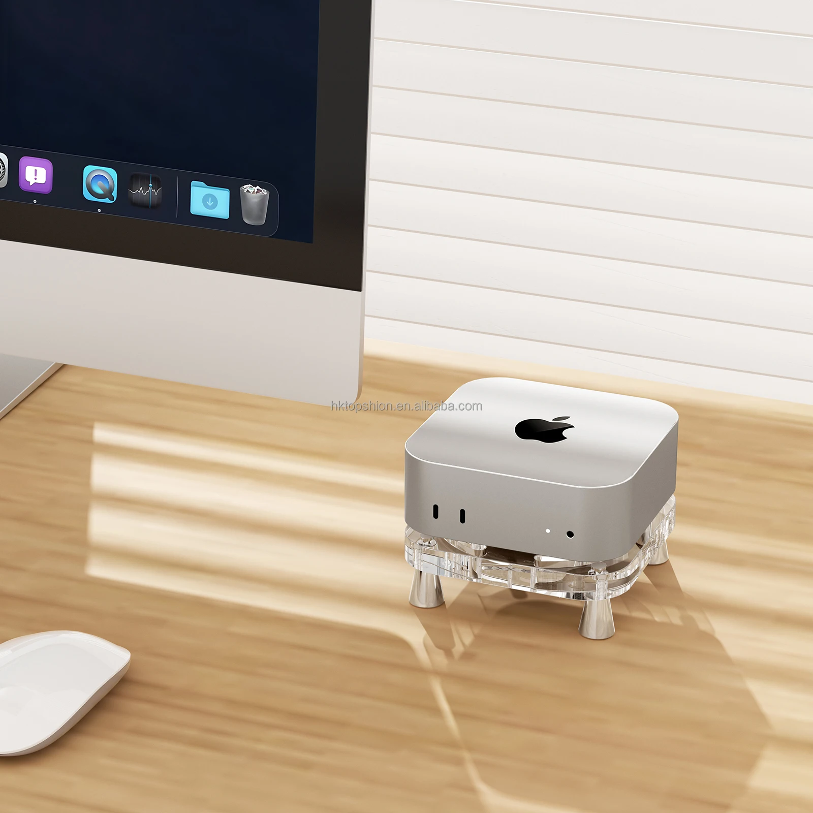 Support Sous Bureau En Acrylique Transparent Pour Mac Mini M4/M4 Pro 2024 - Gain De Place, Design épuré - 9