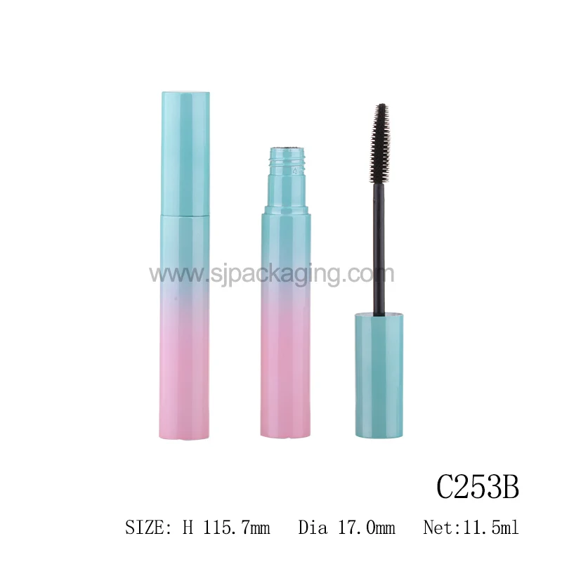 Cylindrical Shape Empty Plastic Eyelash Glue Mascara Plastic Tube With Brush