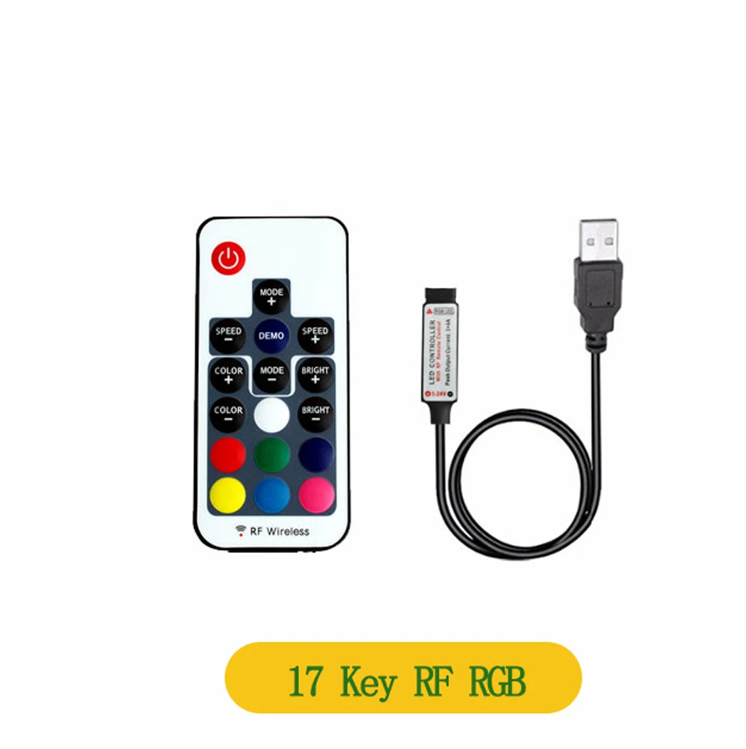 DC 5V USB RGB Controller IR Wireless Remoter RF Remoter Control for 5 V Volt LED Strip Light