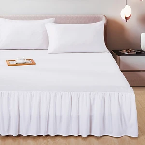 Honeymoon Factory Price Home Textiles Easy Fit Home Textiles Plain White Bedroom Fitted Bedding Bed Skirts Bedsheets