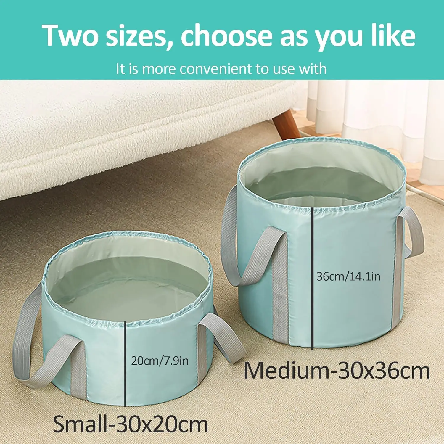 product portable folding feet soaking bag foot bath bucket with thickened five layers insulated design for travel home laundry washing-34