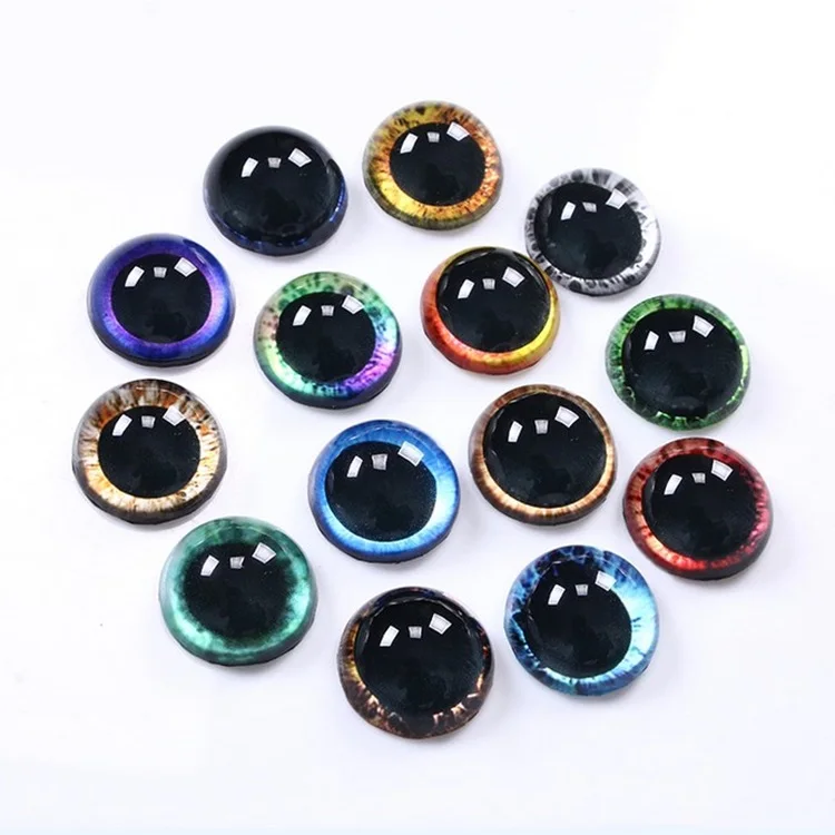 Factory Sale 8mm 50mm Glass Cabochon Pupil Charms Flatback Round
