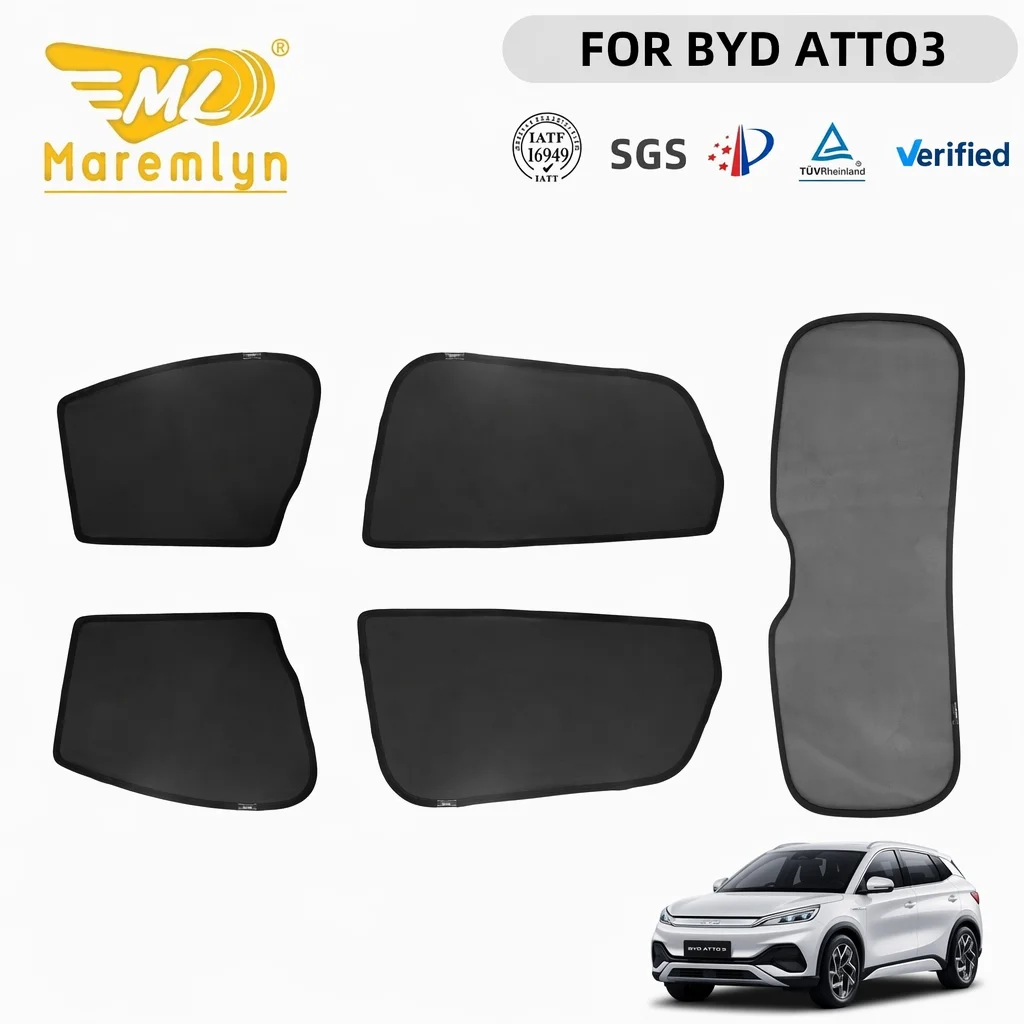 Maremlyn Magnetic Mesh Window Sunshade UV Heat Insulation Curtain Fit  for BYD ATTO 3 Yuan Plus Privacy Car Window Sun Shade Accessories