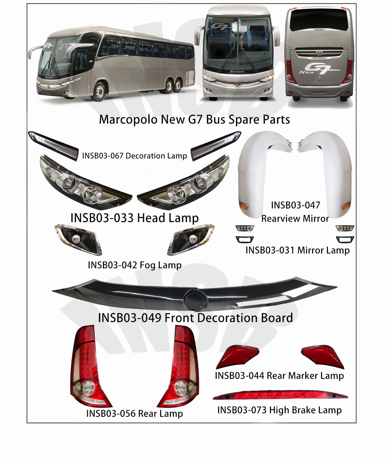 MARCOPOLO Bus Head Lamp for Scania Marcopolo Bus INSB03-004