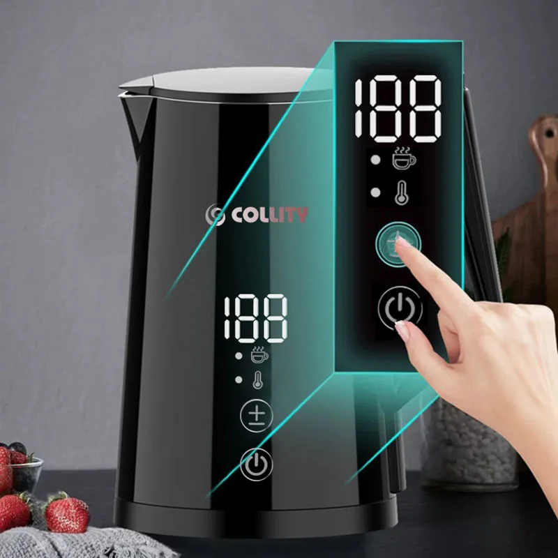 collity 1.7l black smart kettle wifi