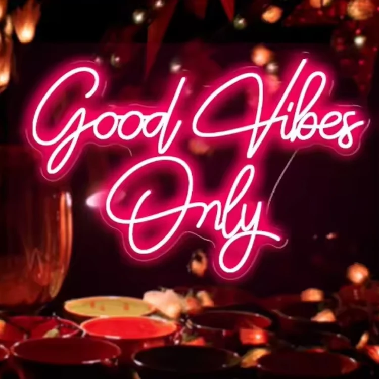Neon Sign Good Vibes Only Sign for Bachelorette Party Engagement Party