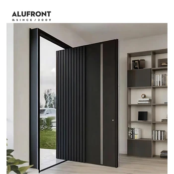 ALUFRONT Modern Design Anti-Theft  Villas Aluminum Frame with Smart Lock Front Entry Pivoting Doors for House or Villa