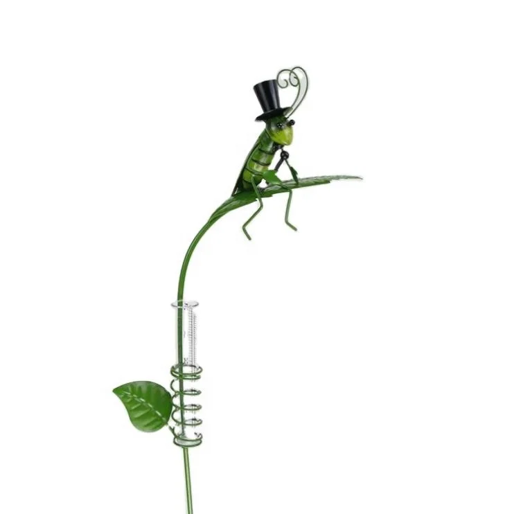 Animal Grasshopper Rain Gauge Stake For 