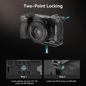 SmallRig Half Cage for Sony Alpha 6700/6600 /6500/6400 Camera Video Cage with Shoe Mount Threaded Holes - 4337 detail image