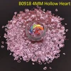 pink-B0918 4mm hollow heart