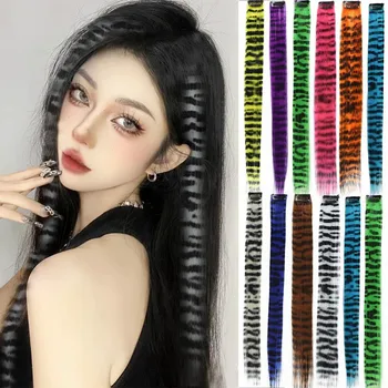 Feather Hair Extensions Clips Synthetic Feather Colorful Hair Extension Mixed Color Straight Feather Clip Hair