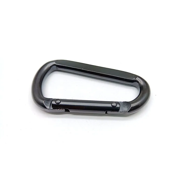25KN D-Shape Screw Lock Swivel Carabiner Matt Black Flat Steel Snap Hook Steel Hook for Hammock Hiking Yoga Outdoor