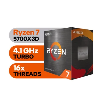 NEW CPU AMD Ry-zen 7 5700X3D Box R7 5700X3D 3GHz 8Core 16Thread CPU 7NM L3 AM4 Socket PCIE 4.0 Processor AMD CPU PC Gaming