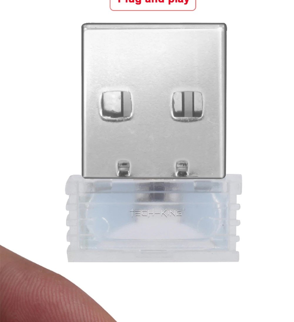 TECH-KING Car Interior Atmosphere Lamp Ambient Lighting Kit Night Led Decoration Mini Universal USB led Light Atmosphere Lamp