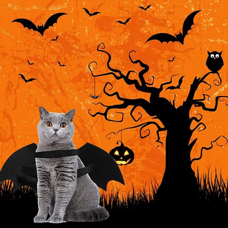 Spooktacular Creations Halloween Bat Wings Cat Pet Costume for Cosplay Party Decoration