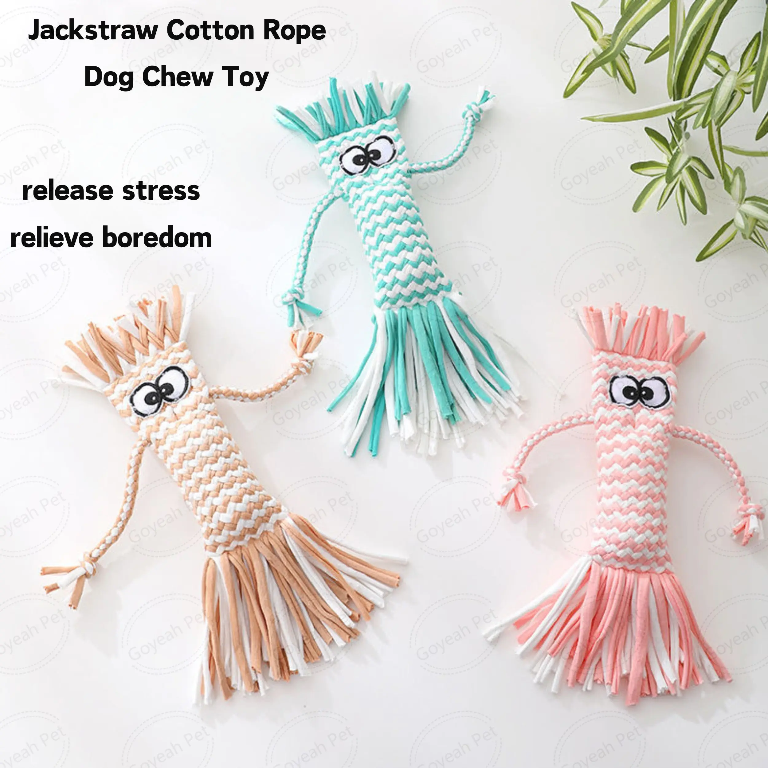 Jackstraw Shape Durable Cotton Rope Dog Chew Toys Scarecrow Hemp Rope