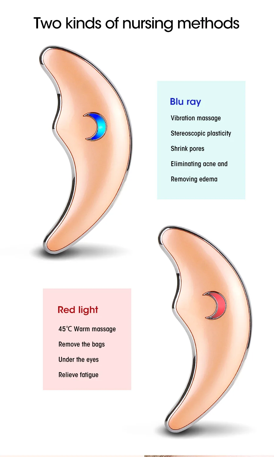 Crescent Moon Skin Rejuvenation Device Multicolored Light Facial Scraper Massager