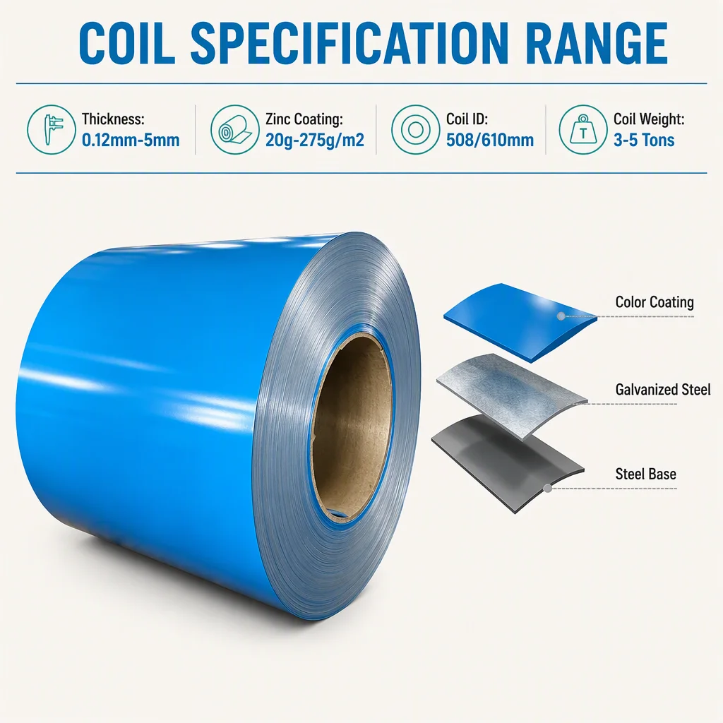 Zinc Coating 20g-275g  Fireproof Color Coated Steel Sandwich Panel