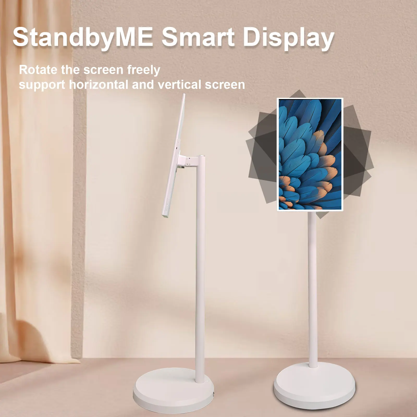21.5 Inch HD Android Smart Screen Wireless Monitor Interactive Touch LCD Display With Built-in Battery Moveable Stand