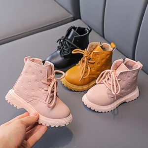 Fashion Ankle Warm Girls' Boots Shoes Children Wholesale Boys Winter Kids Footwear New Design Custom Zip Small Pink Baby Booties