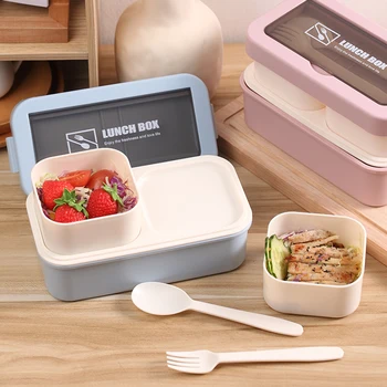 Fiambrera Para Niños Con Tapa Giratoria – 5 Compartimentos, Resistente A Fugas Pequeñas, Portátil Con Correa, Aperitivos Saludables, Lavable A Mano O Lavavajillas