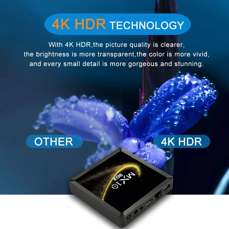 MX10 Smart TV Box 2.4G&5.8Dual WIFI BT Media Player Android 10.0 Feeling Game Voice Assistant 3D Movie 4K Youtube TV Box