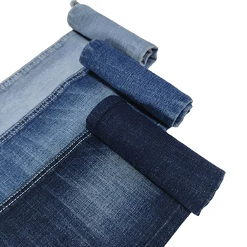 hot sale 6OA cotton spandex twill blue warp slub 11oz width 160-162cm denim fabric design wholesale