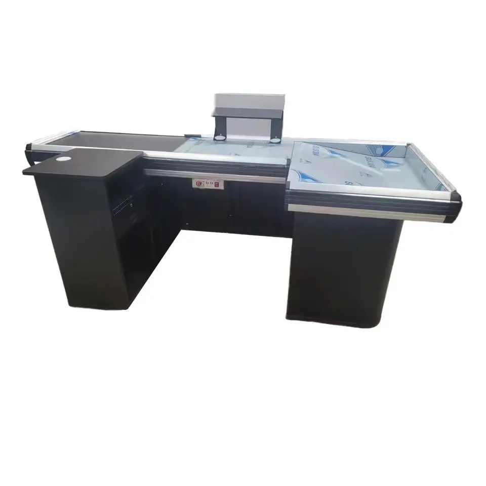2200*1200*850mm Hot Sale Convenience Store Checkout Counter with Electric Conveyor Belt for Retail Shop Equipment and Supermarkets-133077