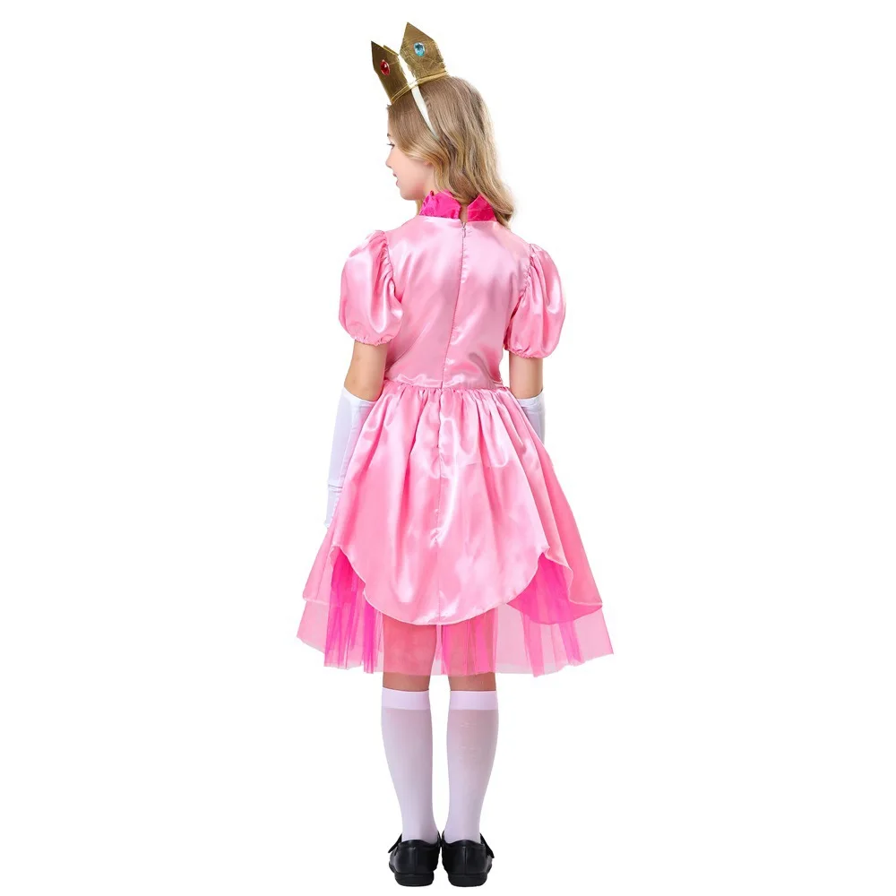 Princess Peach Costume Vestito Mario Bros Adulto Principessa Peach