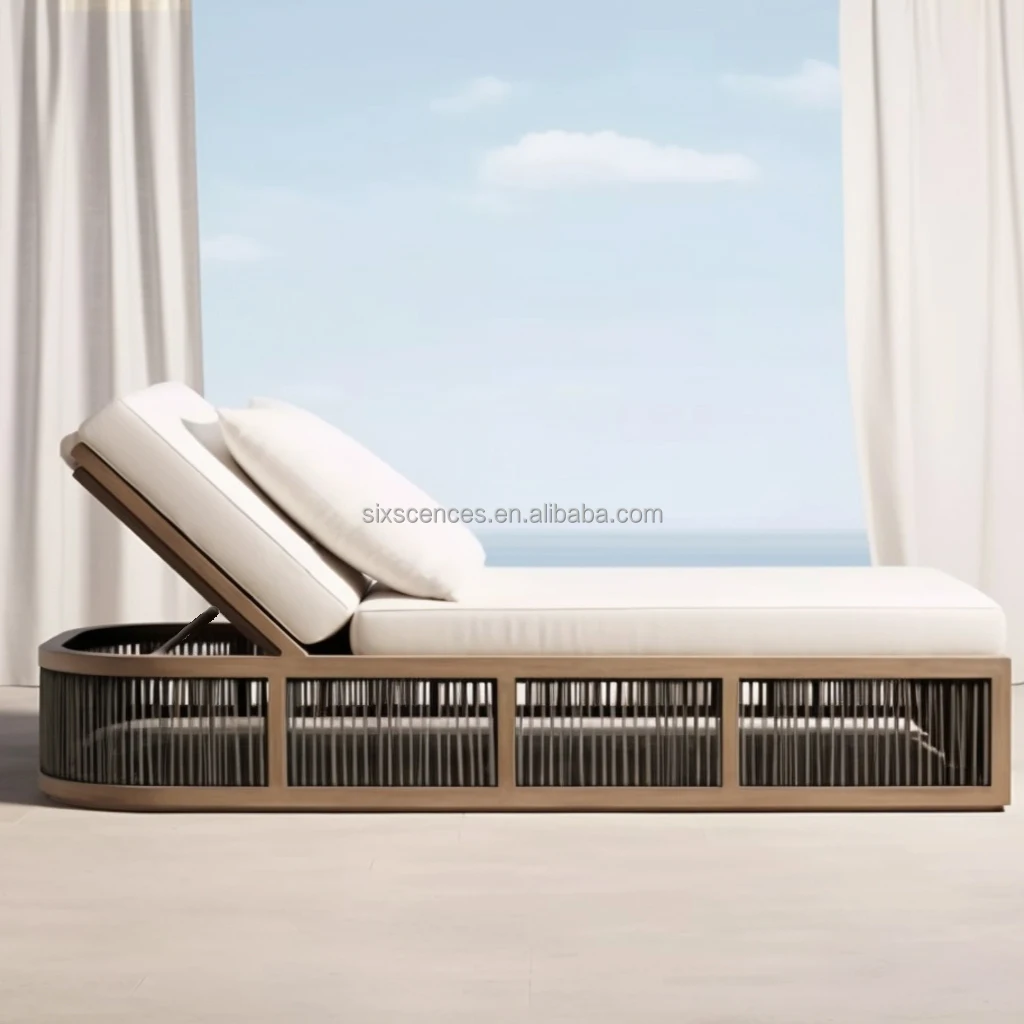 Outdoor Waterproof Teak Rope Sofa Patio Set Combination Leisure Villa ...