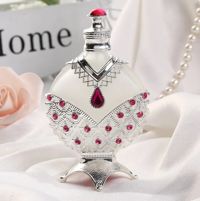 10ml 15ml 30ml High quality jewelry perfume metal bottle Dubai essence Vietnamese Arabic essential oil empty dropper bottles supplier