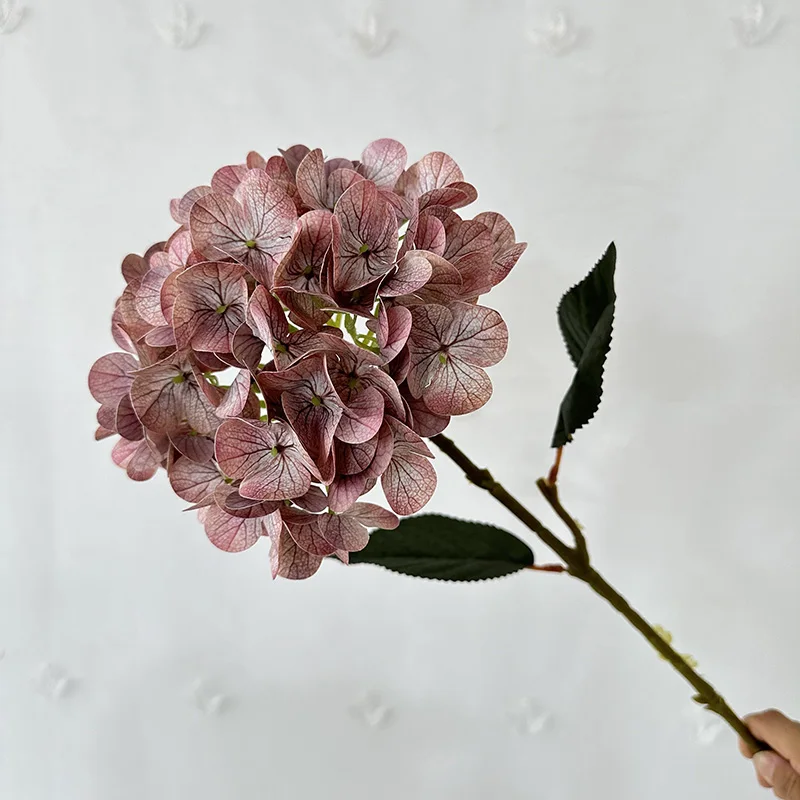 product yujia single hydrangea hot sale high quality artificial hydrangea flower wedding decorative silk cloth chinese-56