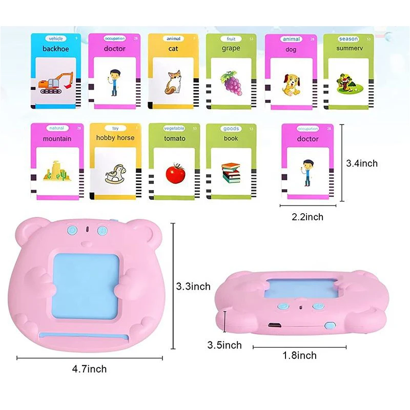 Samtoy 255 Cards Early Education Card Reader Words Reading Toy Electric