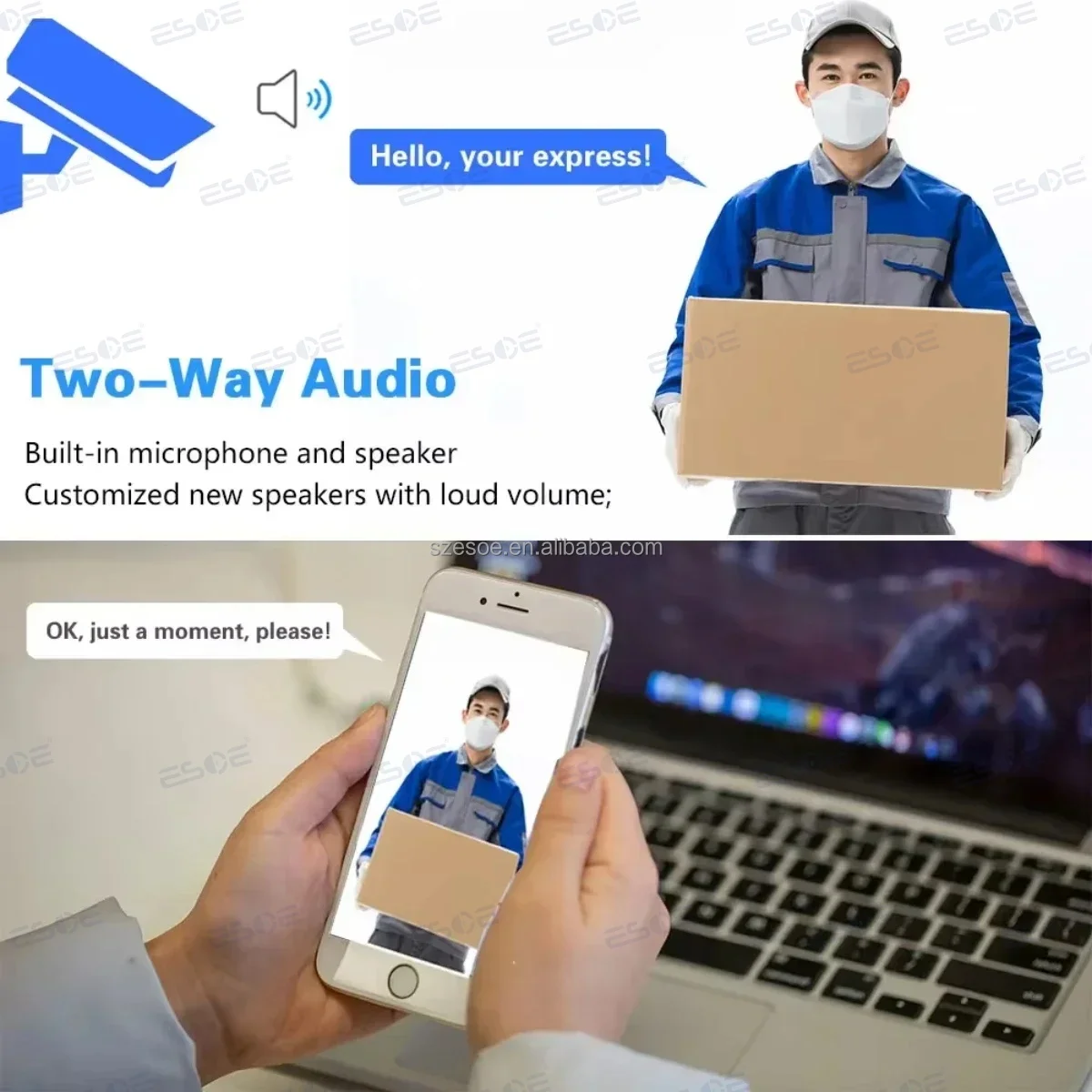 AI human and vehicle detection showing real-time identification on 4K security camera