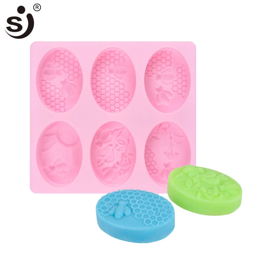 1pc Honey Bee Silicone Soap Mold diy Handmade Craft 3D Soap Mold Silicone  Rectangular 6 Forms