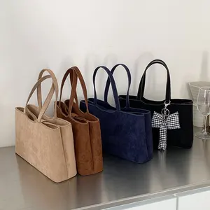 Professional Manufacturer Custom Compact High Quality Women'S Handbag Suede Tote Totebags Hand Bags