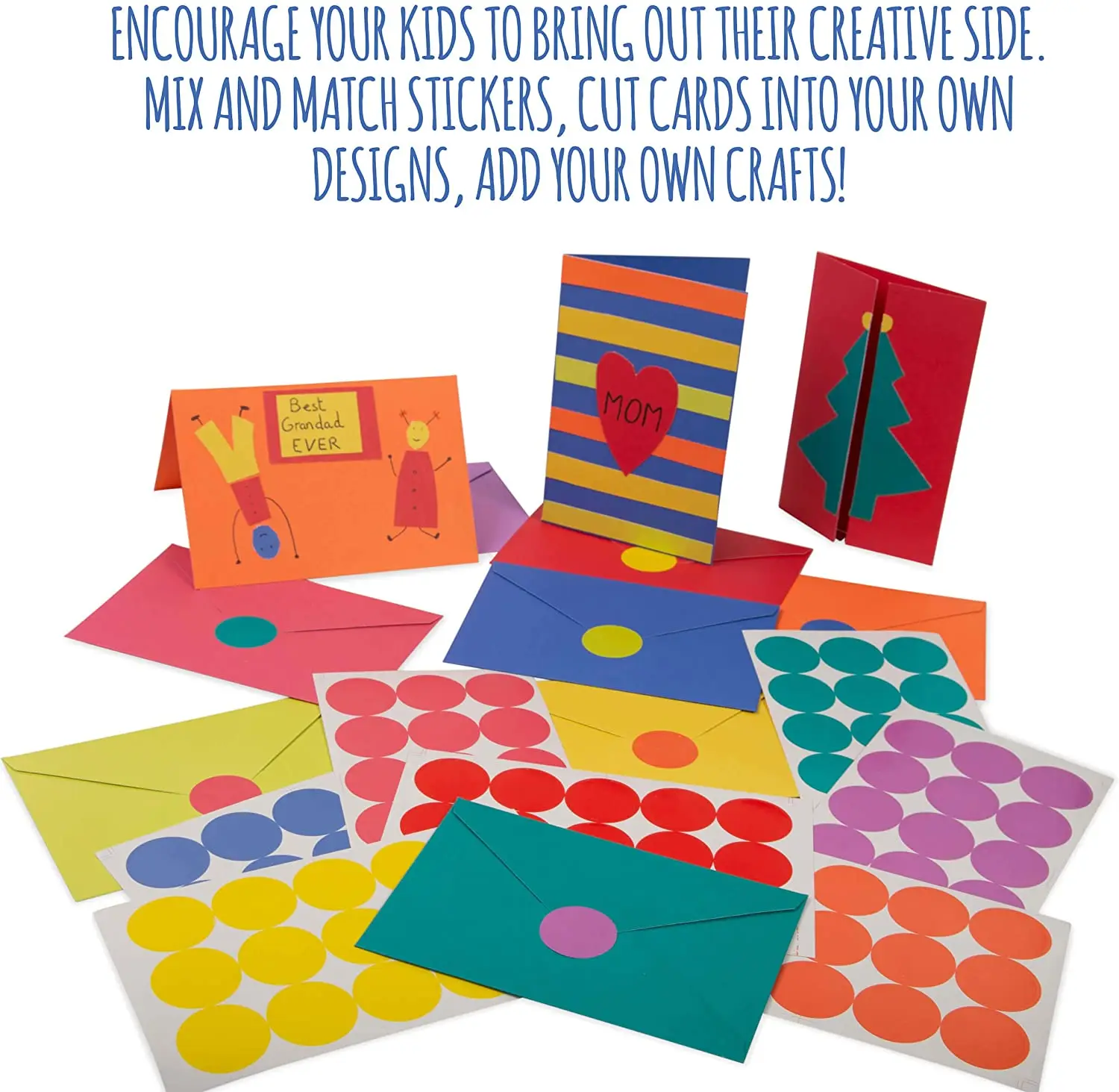 Custom 120 Luxury Blank Cards with Envelopes and Stickers Bulk Boxed Set of All Occasions Colored Notecards