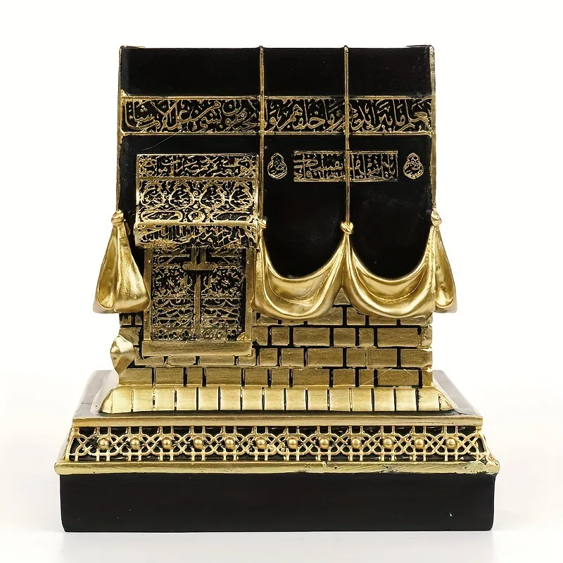 Wholesale Islamic Resin KAABA Sculpture Ramadan Eid Gifts Muslim Home Decoration Religious Table Ornament