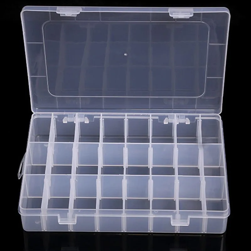 transparent 24 grid storage box organizer